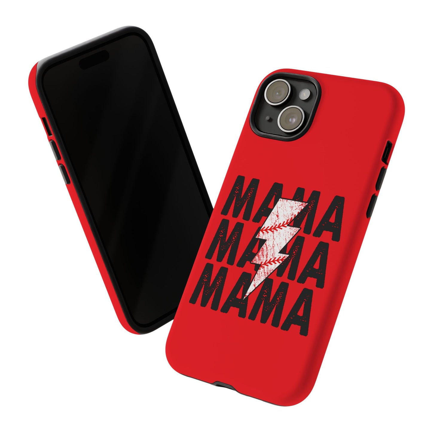 Baseball Mama Lightning Phone Case - Bold Red Design for Moms, Gift for Mother's Day, Birthday, Sports Fans, Tough and Stylish